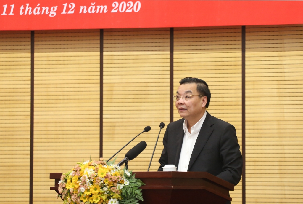 Chủ tịch UBND TP Chu Ngọc Anh phát biểu chỉ đạo tại hội nghị