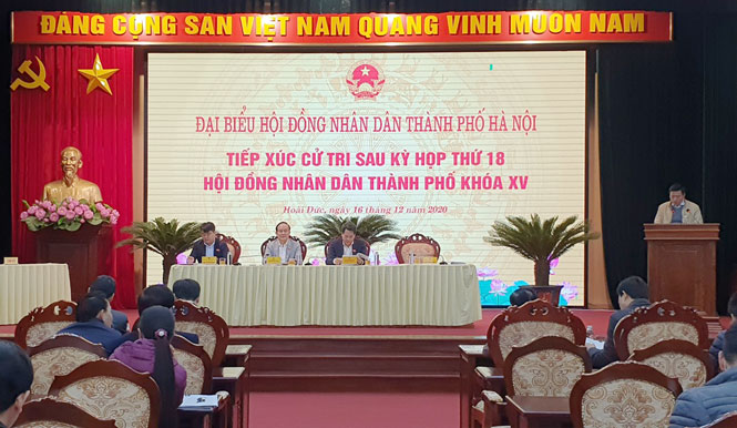 Chủ tịch HĐND thành phố Nguyễn Ngọc Tuấn tiếp xúc cử tri huyện Hoài Đức