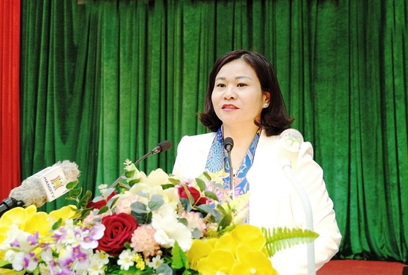 Phó Bí thư Thường trực Thành ủy Nguyễn Thị Tuyến phát biểu chỉ đạo tại hội nghị