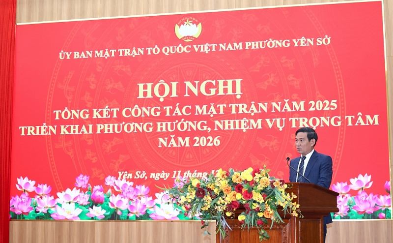 Đồng chí Giang Chí Trung, Phó Bí thư Thường trực Đảng uỷ phường Yên Sở phát biểu chỉ đạo tại hội nghị Đồng chí Giang Chí Trung, Phó Bí thư Thường trực Đảng uỷ phường Yên Sở phát biểu chỉ đạo tại hội nghị