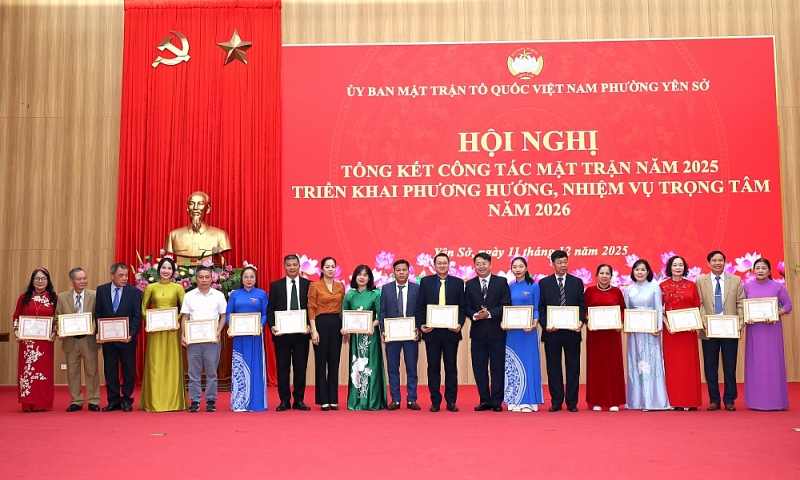 Phường Yên Sở khen thưởng 16 tập thể, 50 cá nhân tiêu biểu trong công tác Mặt trận