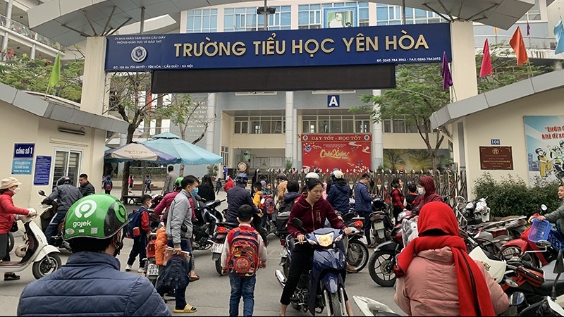 Trường Tiểu học Yên Hòa đã hoạt động bình thường sau sự cố cháy hầm để xe