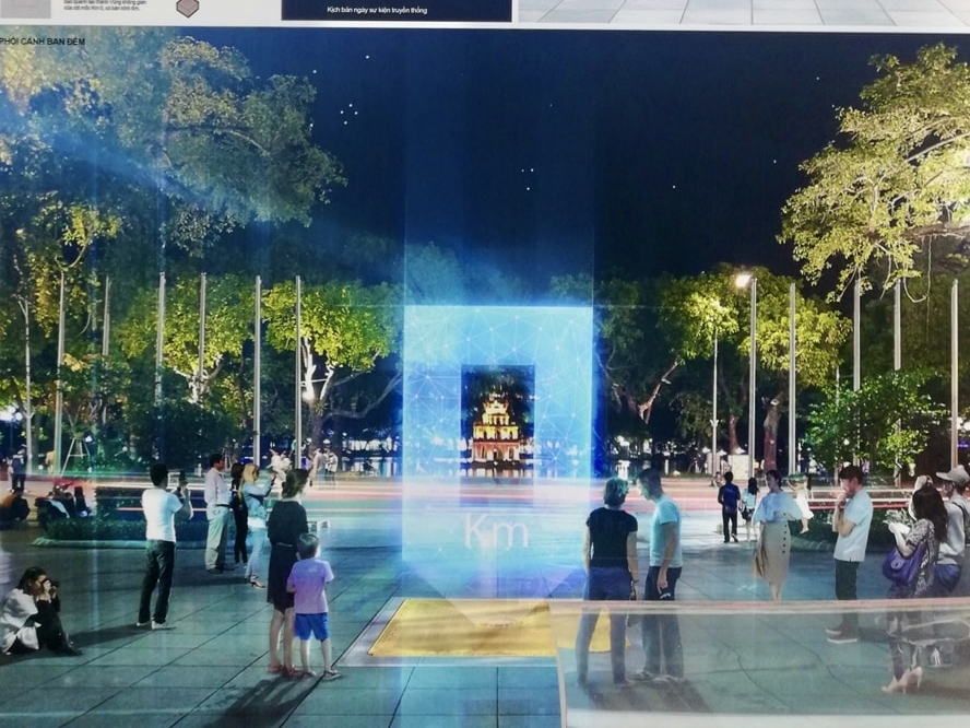 Chính thức lắp đặt cột mốc Km0 trước tượng đài vua Lý Thái Tổ