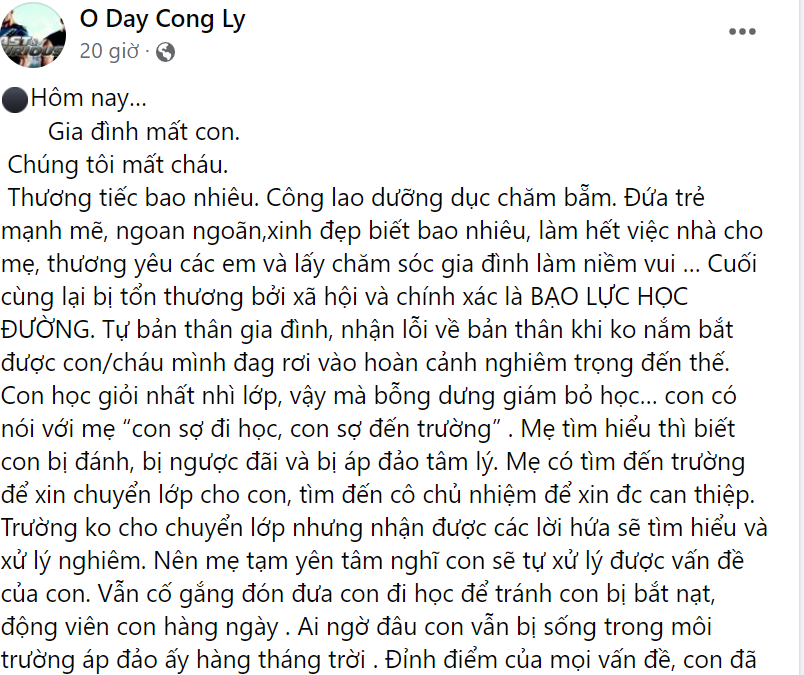 Đau lòng nữ sinh quyên sinh nghi do bạo lực học đường