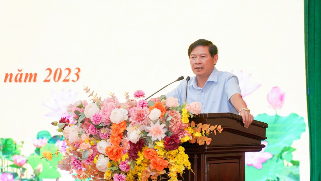Đồng chí Phạm Thanh Học - Phó trưởng ban Thường trực Ban Tuyên giáo Thành uỷ Hà Nội phát biểu tại Hội nghị