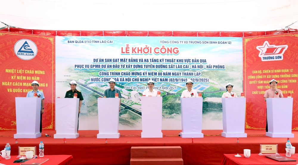 Khởi công dự án phục vụ giải phóng mặt bằng xây dựng đường sắt Lào Cai - Hà Nội - Hải Phòng