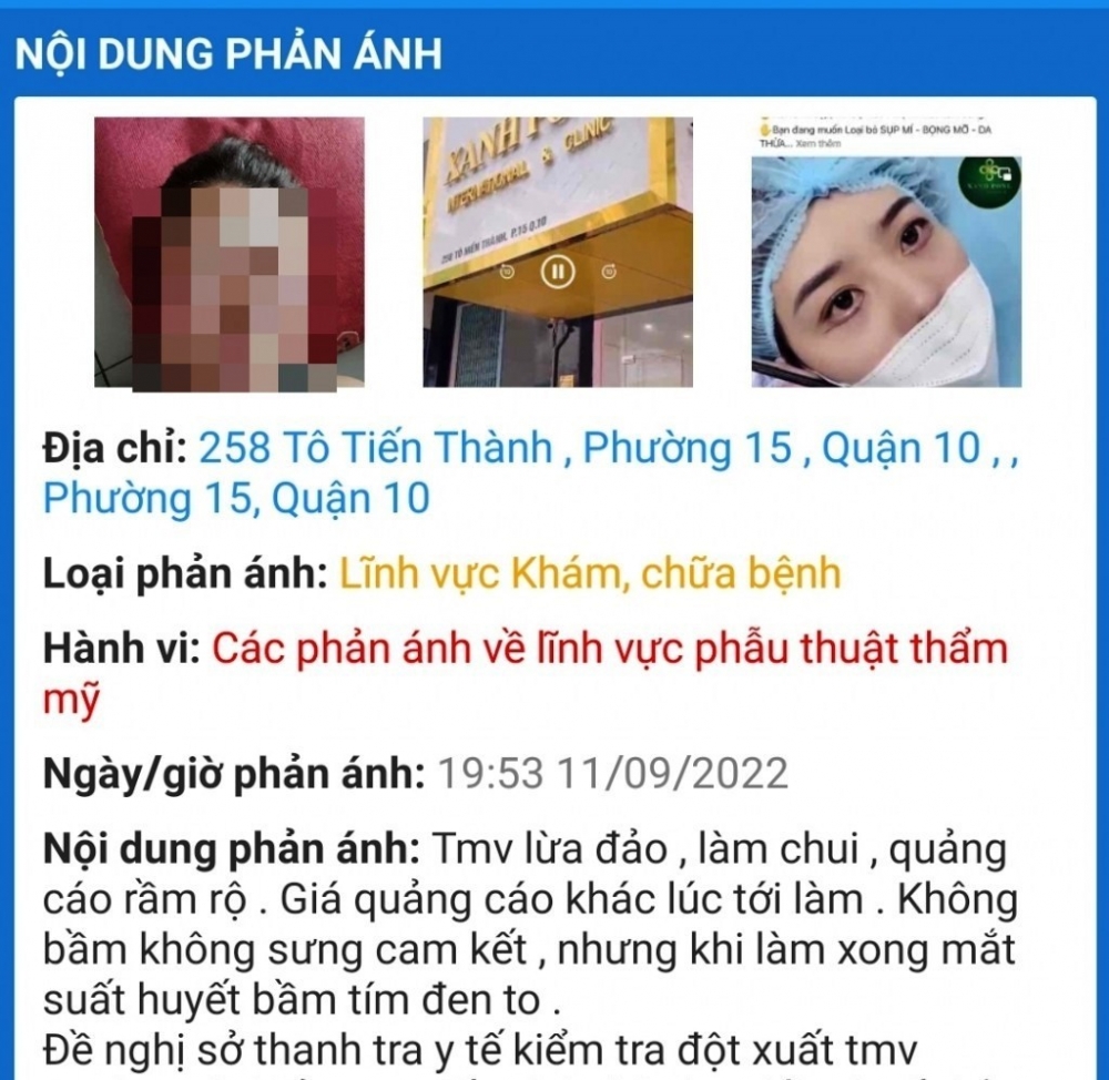 TP Hồ Chí Minh: Phát hiện Viện thẩm mỹ Xanh Ponl hoạt động “chui”