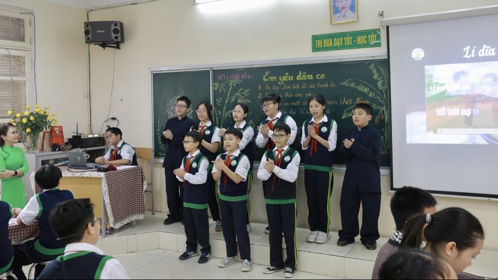 Tiết học nghệ thuật đầy tính thẩm mĩ của trường THCS Nguyễn Tri Phương