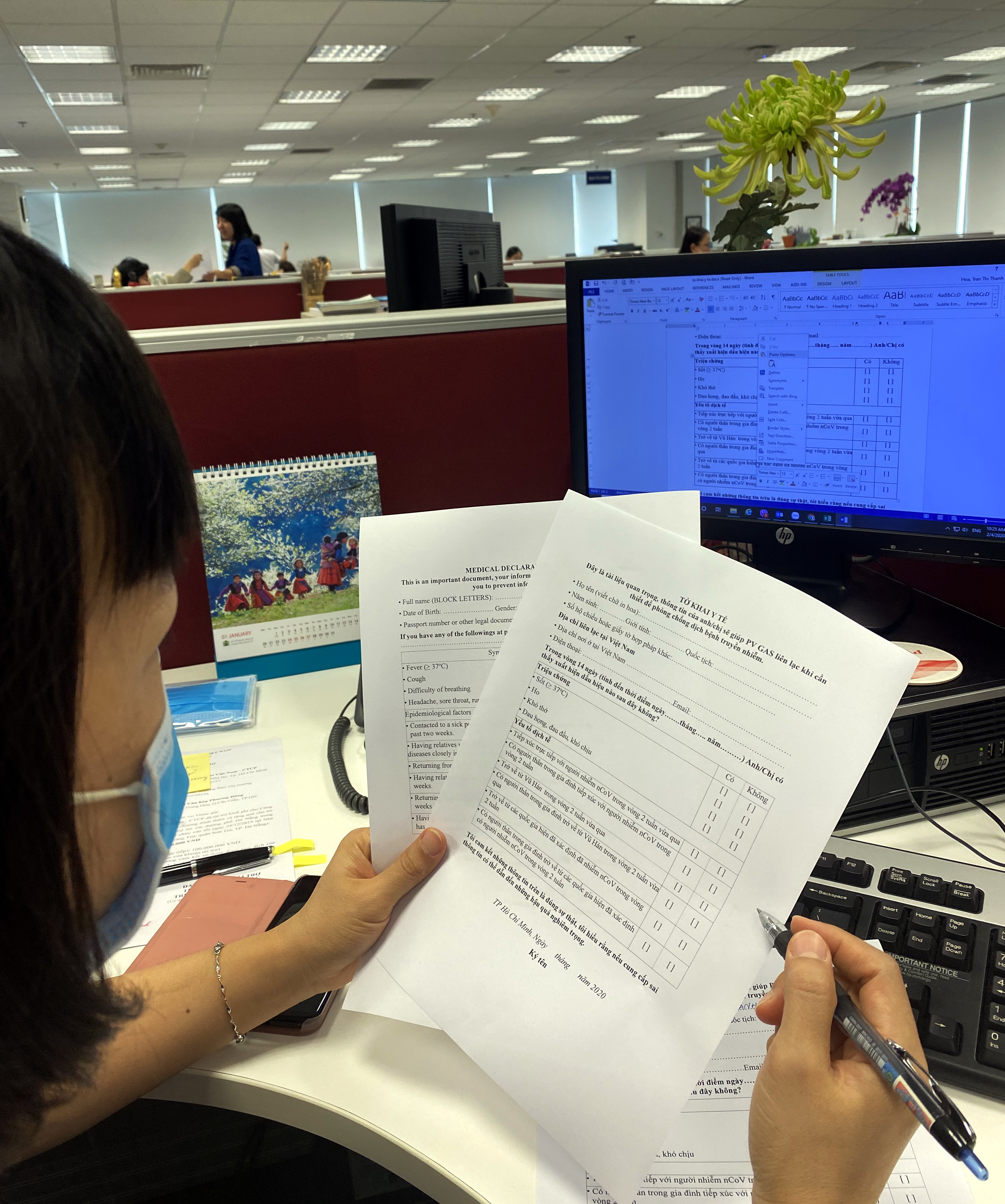 pv gas to chuc do nhiet do cho nguoi vao tru so lam viec