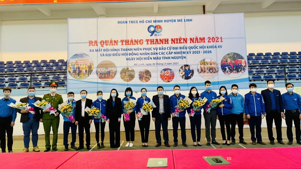 Lễ ra quân Tháng Thanh niên 2021 của tuổi trẻ huyện Mê Linh