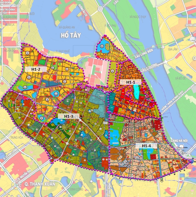 Bản đồ Quy hoạch phân khu 4 quận nội đô lịch sử.