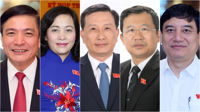 5 đồng chí được giới thiệu để bầu vào Ủy ban Thường vụ Quốc hội khóa XIV