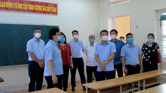 Kiểm tra công tác phòng, chống dịch Covid-19 gắn với tổ chức kỳ thi vào lớp 10 tại huyện Hoài Đức