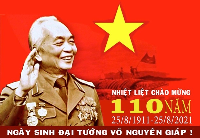 Tranh cổ động tuyên truyền kỷ niệm 110 năm Ngày sinh Đại tướng Võ Nguyên Giáp