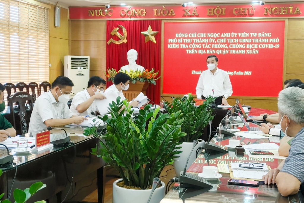 Chủ tịch UBND TP Hà Nội Chu Ngọc Anh phát biểu tại buổi kiểm tra