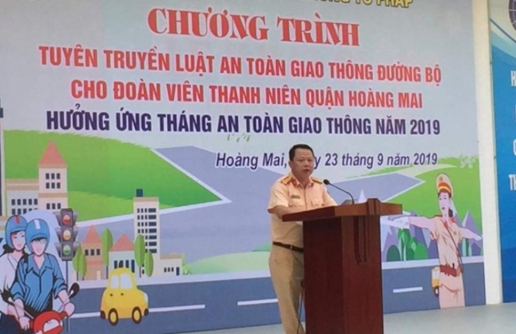 100 co so doan khoi thpt quan hoang mai thuc hien cong truong an toan giao thong