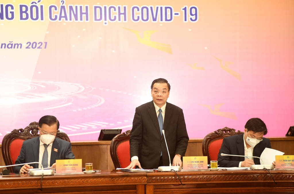 Chủ tịch UBND TP Chu Ngọc Anh phát biểu kết luận hội nghị