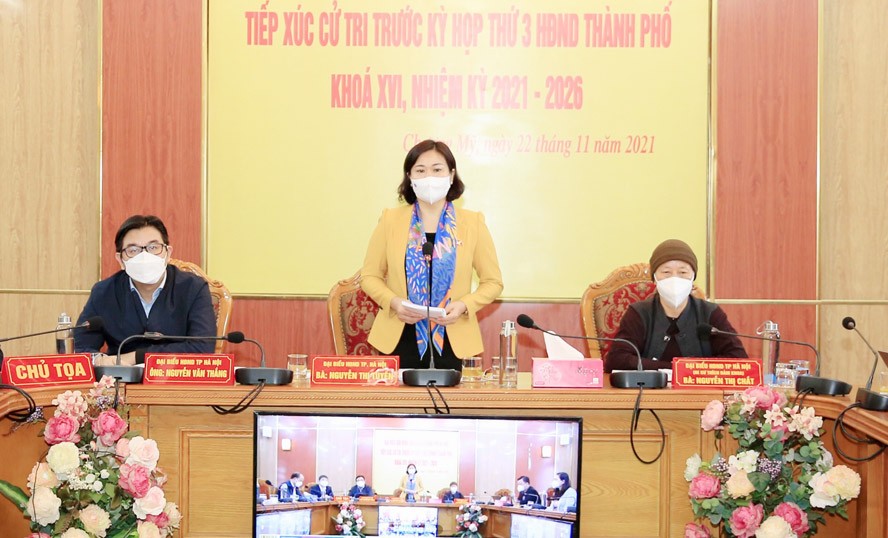 Phó Bí thư Thường trực Thành ủy Nguyễn Thị Tuyến phát biểu tại hội nghị