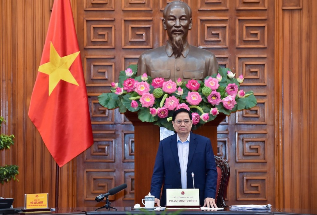 Thủ tướng Phạm Minh Chính, Trưởng Ban chỉ đạo quốc gia về phòng chống dịch Covid-19 chủ trì cuộc họp