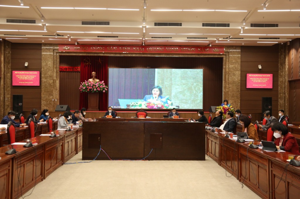 Đại biểu dự hội nghị tại điểm cầu Thành ủy Hà Nội