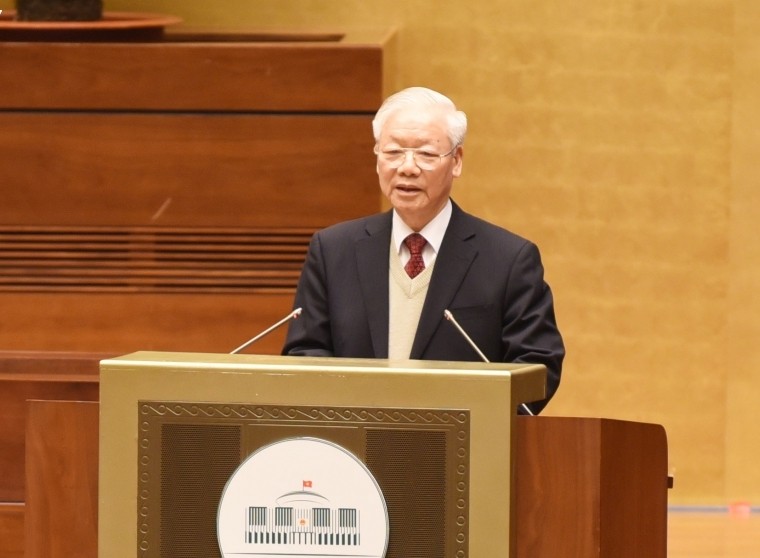 Tổng Bí thư Nguyễn Phú Trọng phát biểu tại hội nghị