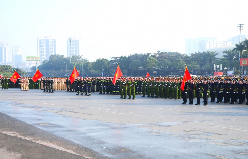 Hình ảnh đội quân tinh nhuệ, dàn khí tài hiện đại bảo vệ Đại hội XIV của Đảng