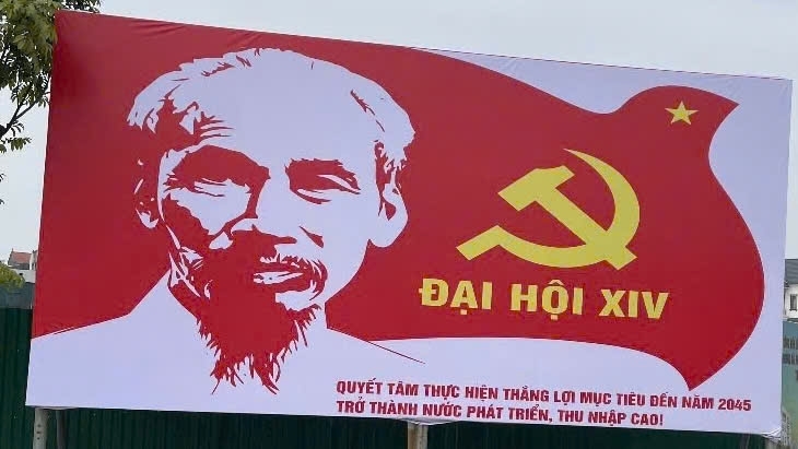 Xã Ô Diên trang hoàng đường phố mừng Đại hội Đảng và Tết Bính Ngọ 2026