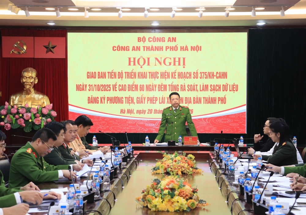 Công an Hà Nội dồn lực về đích tổng rà soát dữ liệu đăng ký và bằng lái xe