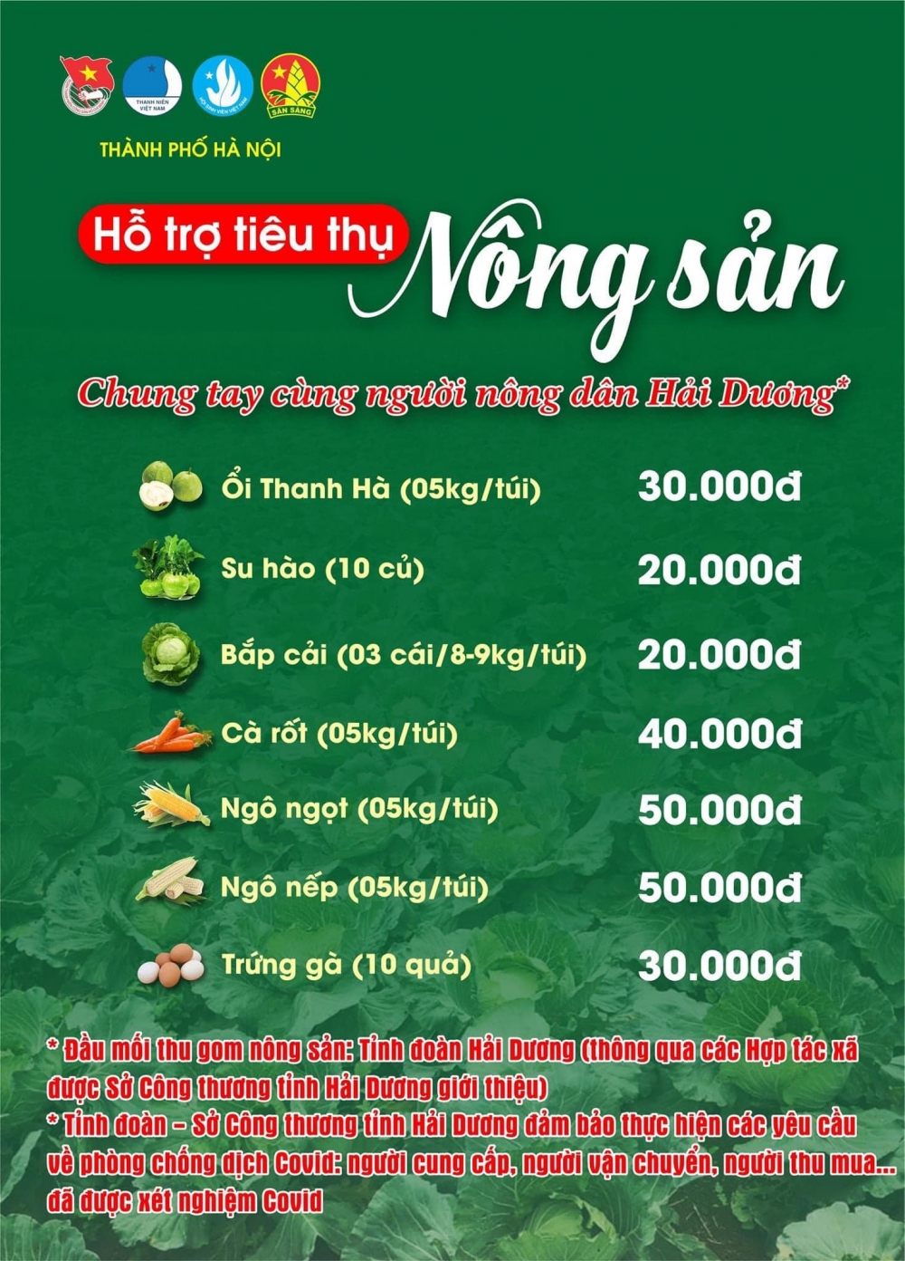 Thành đoàn Hà Nội kêu gọi chung tay giải cứu nông sản Hải Dương