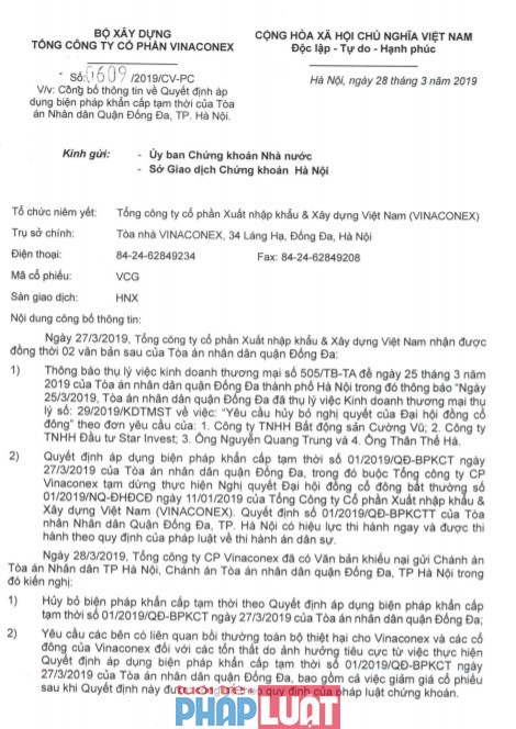 noi chien xay ra tai vinaconex