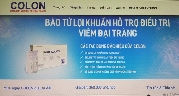 bo y te khuyen cao khong mua san pham livespo colon tren website colonvn