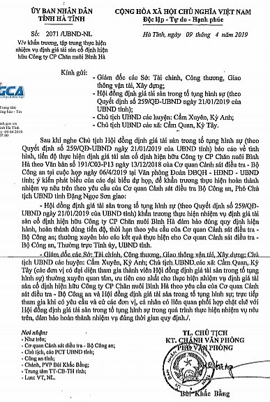 bo cong an yeu cau dinh gia tai san tai du an nuoi bo hon 4500 ty dong