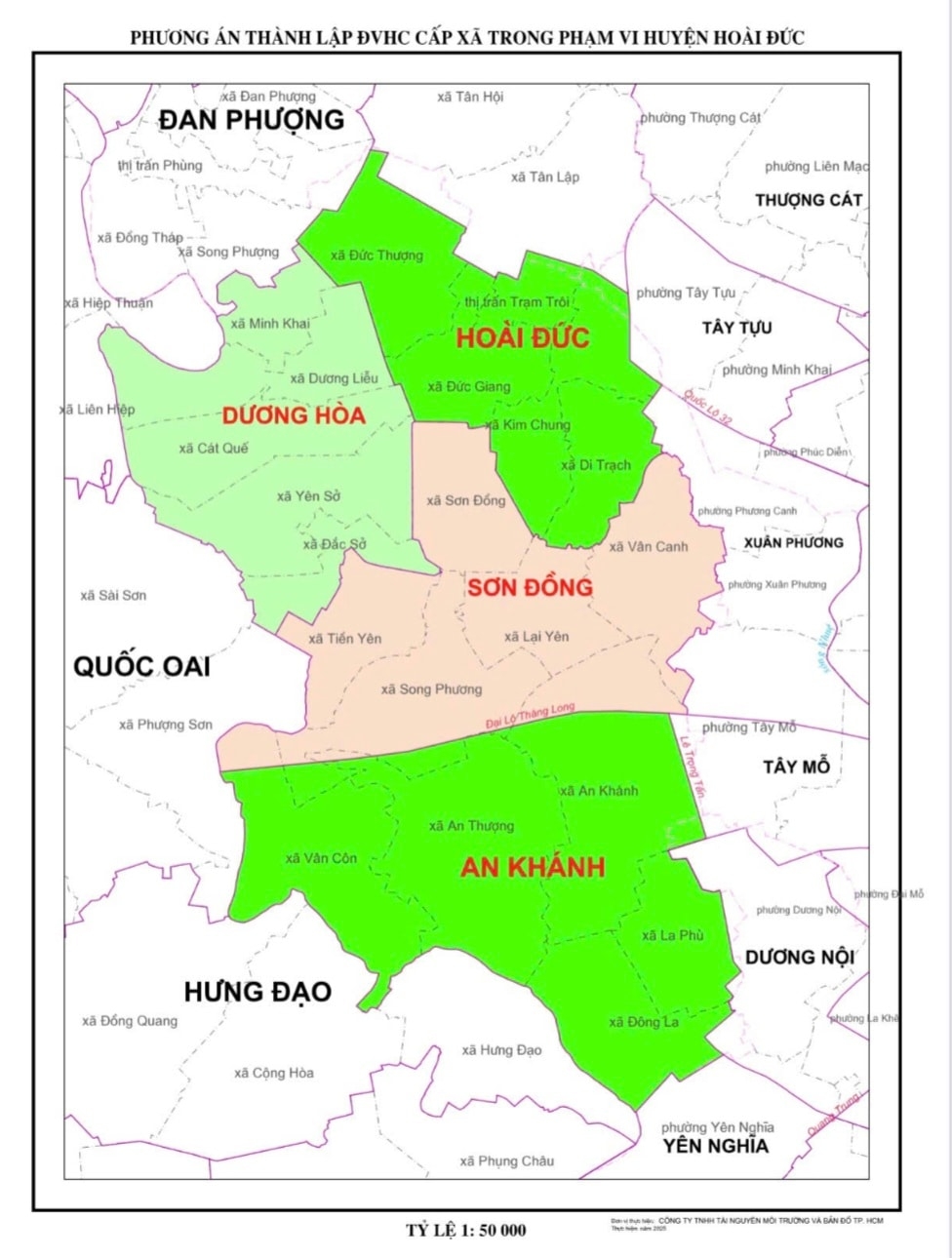 Hoài Đức dự kiến giảm từ 20 xã, thị trấn xuống còn 4 xã