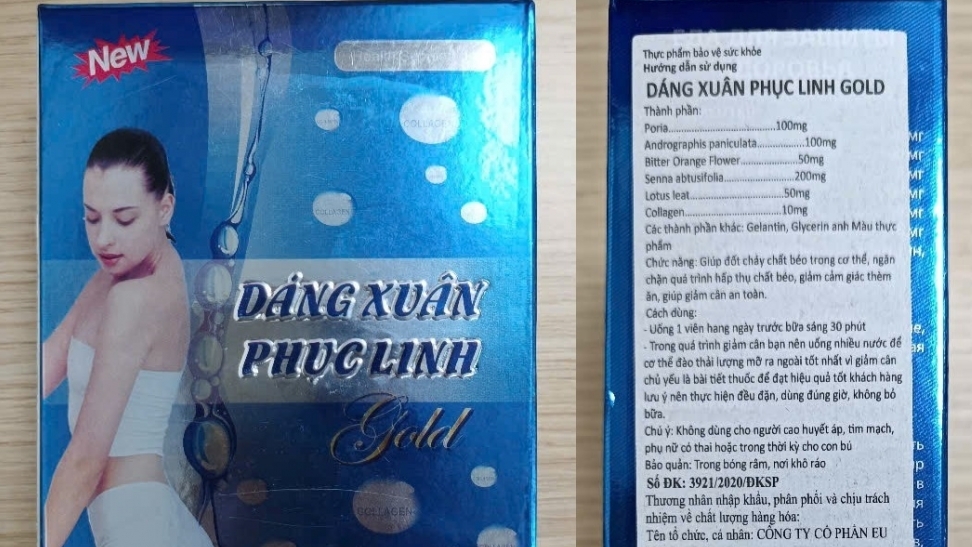 Cảnh báo TPBVSK Dáng xuân Phục linh Gold, Best Slim Collagen chứa chất cấm