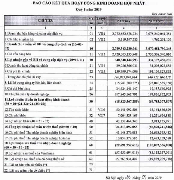 con tau dam vinalines van trong vong xoay thua lo