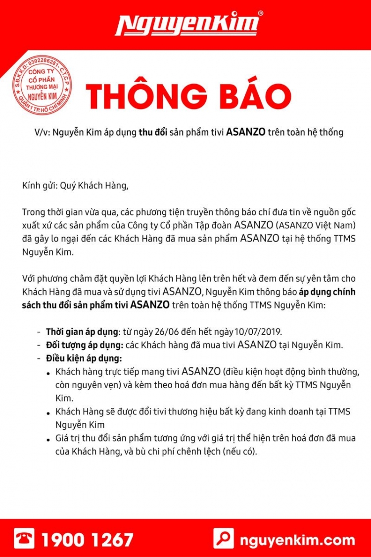 nguyen kim thu hoi tivi asanzo sau lum xum hang trung quoc dan mac hang viet