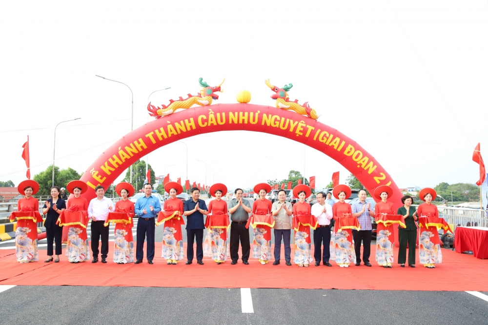 Thủ tướng Phạm Minh Chính dự lễ khánh thành cầu Như Nguyệt tại Bắc Giang