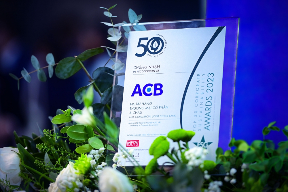Ngân hàng ACB lần thứ 2 liên tiếp vào top 50 doanh nghiệp phát triển bền vững tiêu biểu