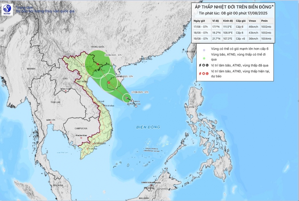 Cảnh báo áp thấp nhiệt đới trên Biển Đông, ảnh hưởng nhiều tỉnh ven biển