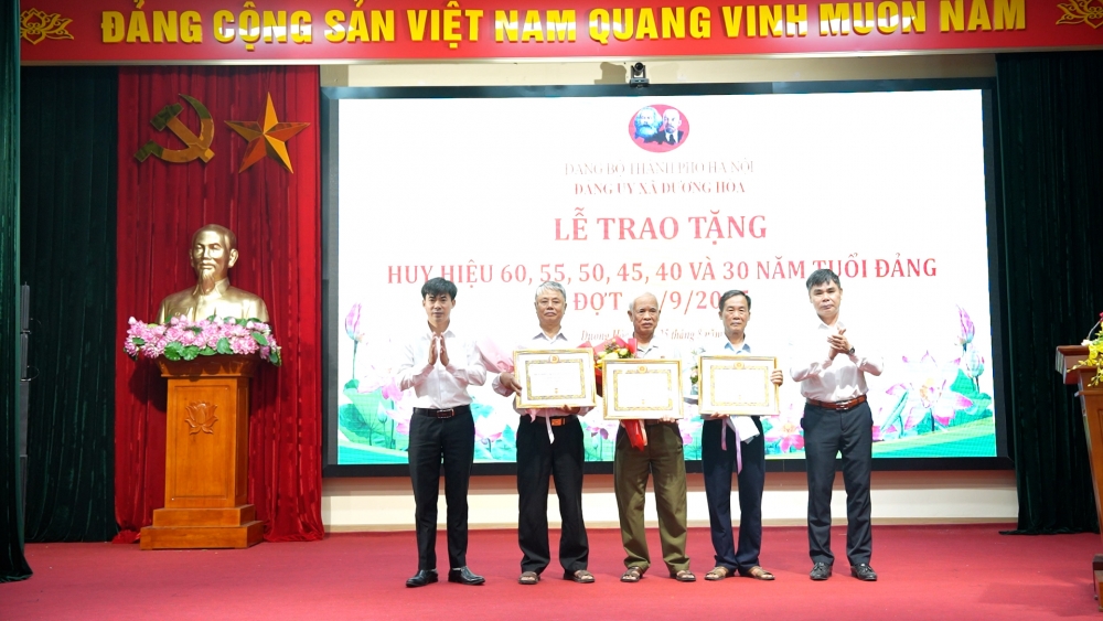 Xã Dương Hoà trao tặng Huy hiệu Đảng đợt 2/9 cho 36 đảng viên