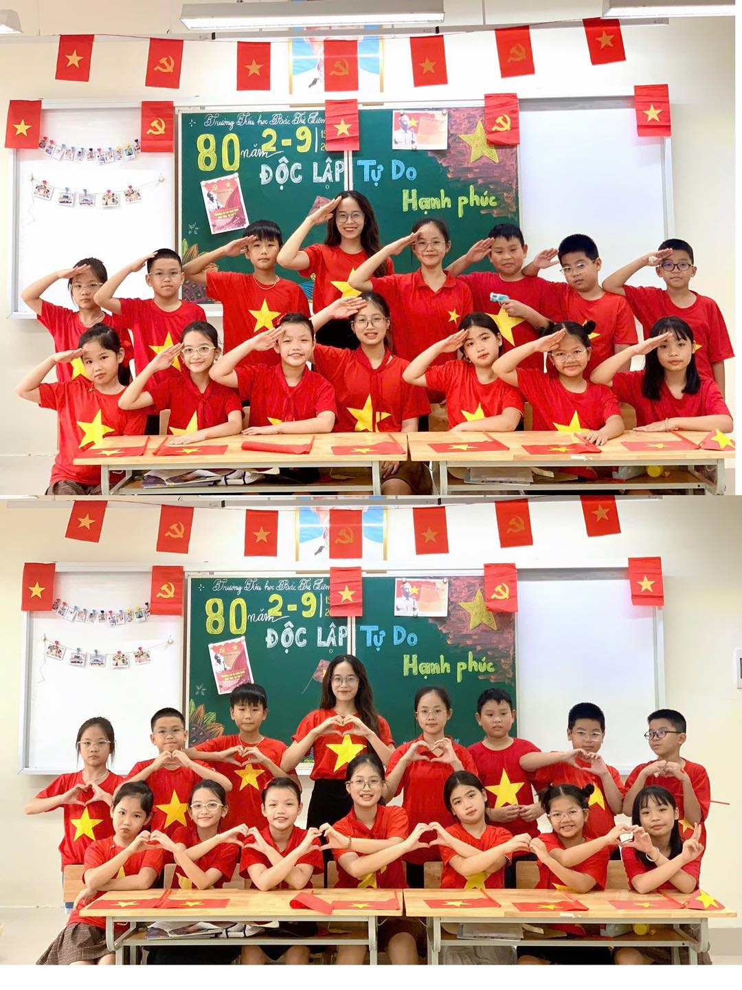 Tình yêu đất nước của cô và trò Trường Tiểu học Bắc Từ Liêm