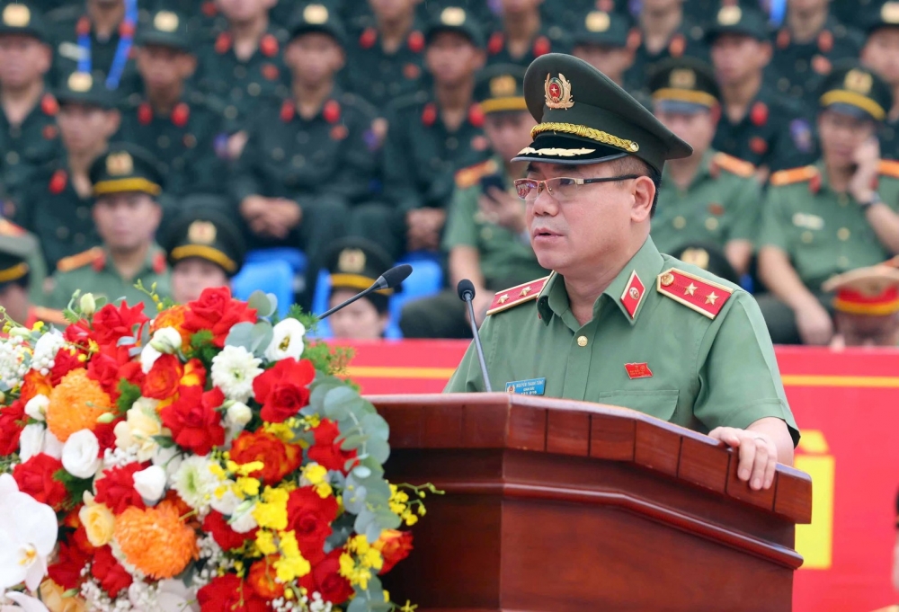 Hình ảnh lực lượng Công an xuất quân bảo vệ đại lễ A80