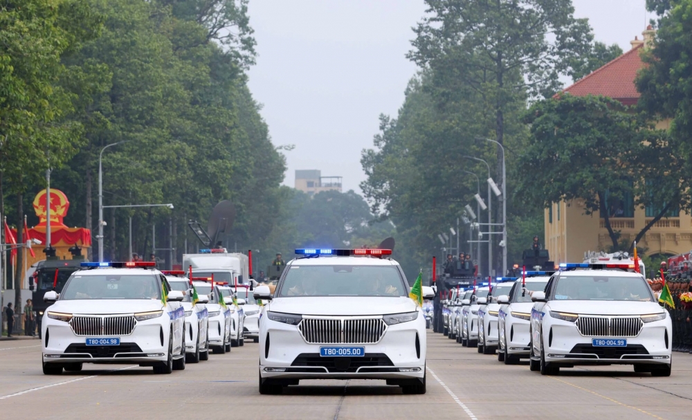 Hình ảnh lực lượng Công an xuất quân bảo vệ đại lễ A80