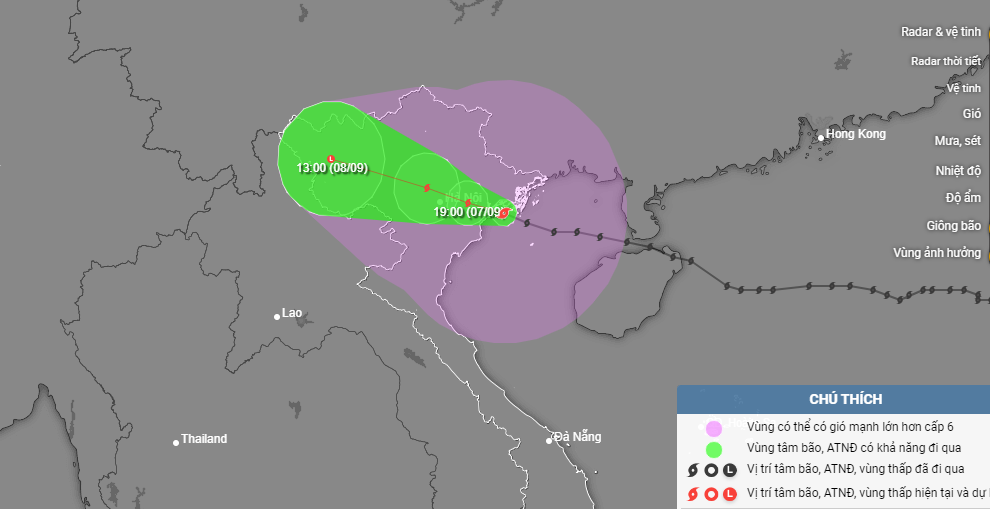 Bão Yagi áp sát đất liền, nhiều tỉnh Bắc Bộ mưa to gió lớn