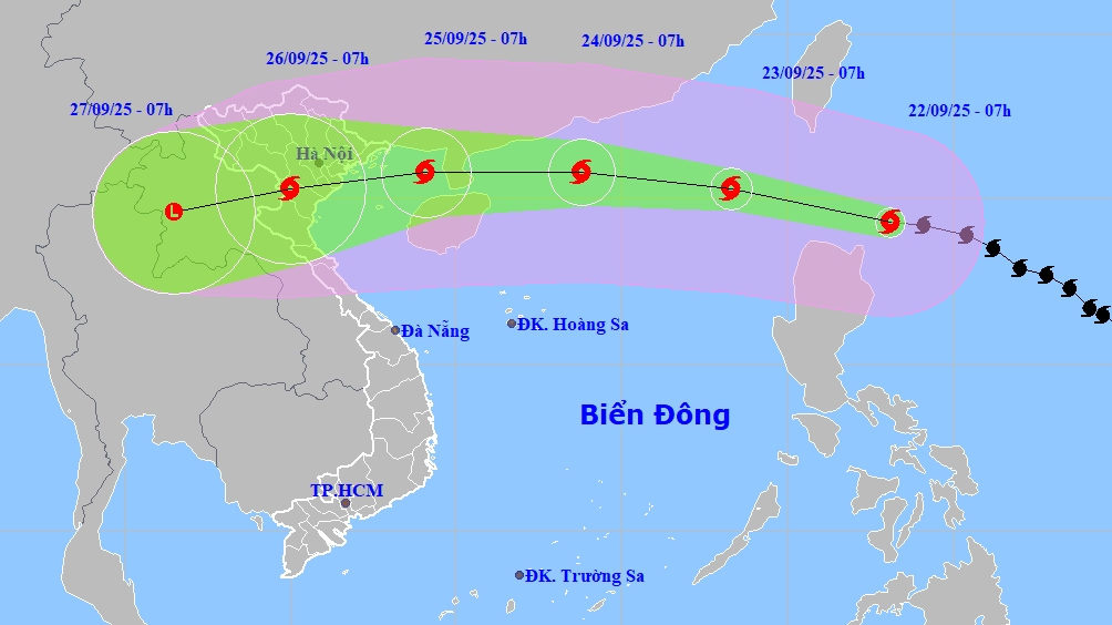 Siêu bão RAGASA ảnh hưởng trực tiếp đến Bắc Bộ nước ta trong ngày 25-26/9