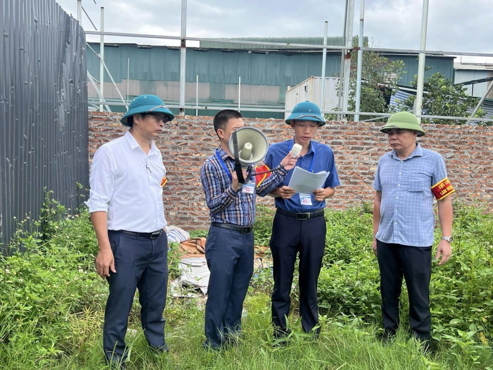 Xã Dương Hòa bắt đầu cưỡng chế các công trình vi phạm đai, xây dựng