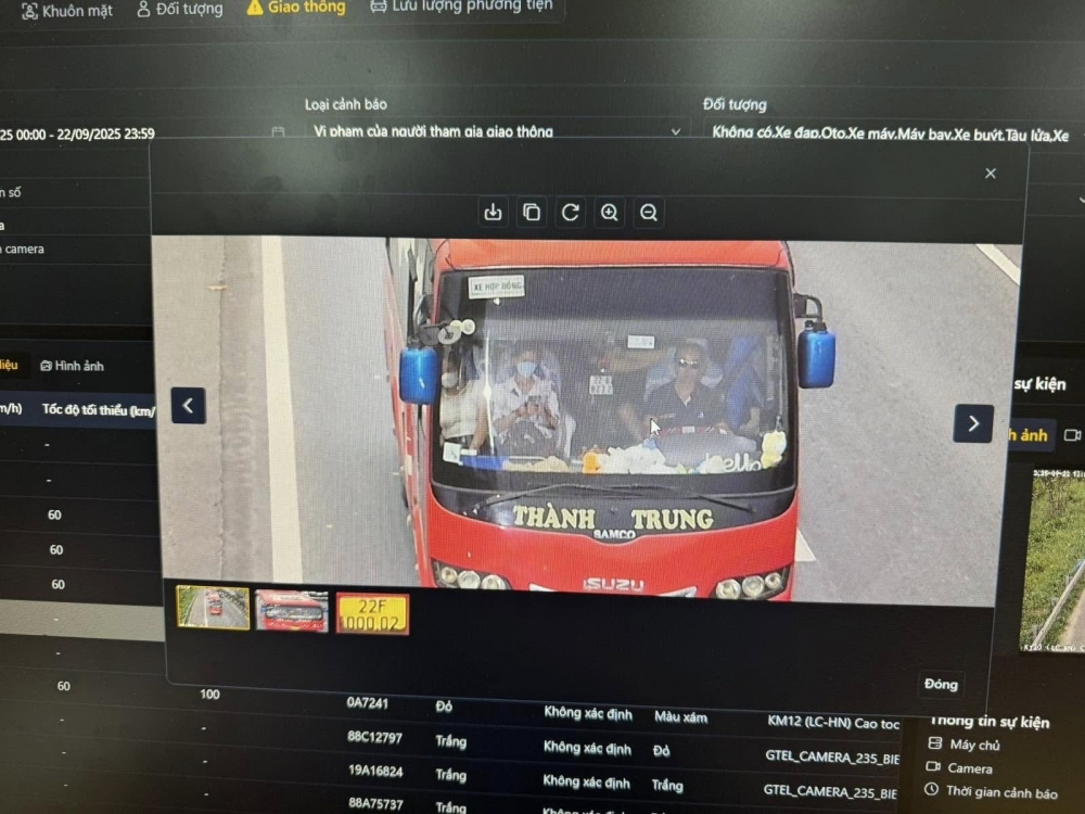 Camera giám sát giao thông AI phát hiện xe khách chở mô tô trong xe Camera giám sát giao thông AI phát hiện xe khách chở mô tô trong xe
