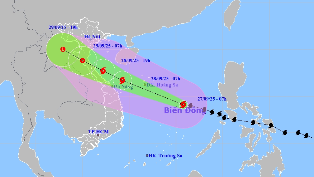 Bão BUALOI mạnh, đi rất nhanh, ảnh hưởng rộng, hướng thẳng miền Trung