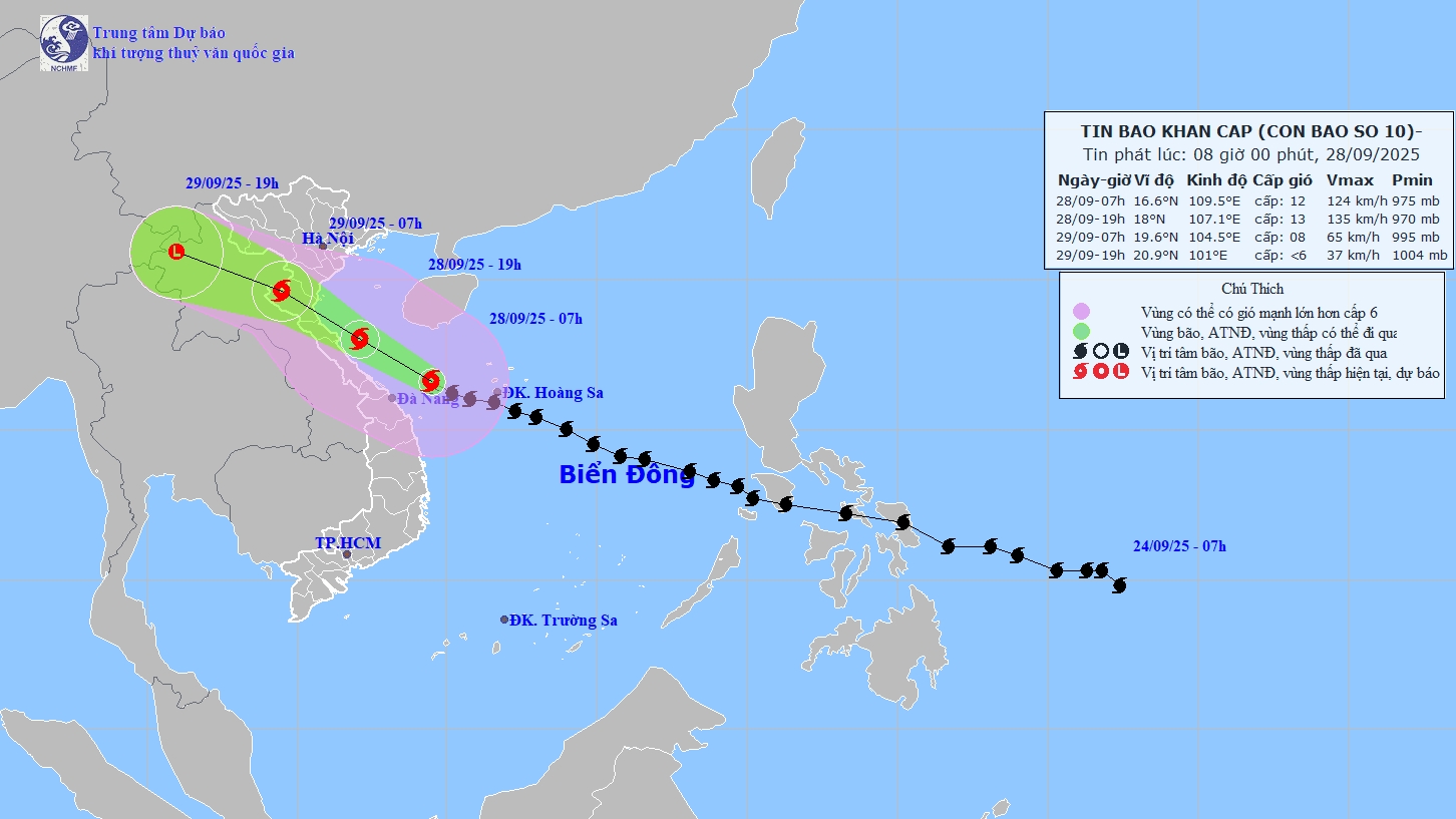 Bão BUALOI tăng tốc vào đất liền, cảnh báo trên biển, ven biển cực kỳ nguy hiểm