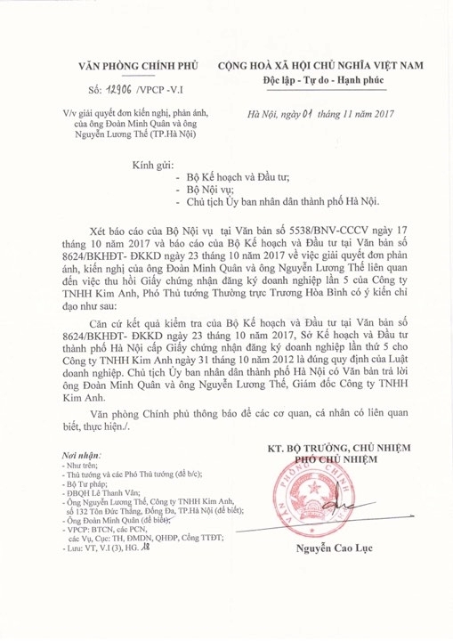 vu tranh chap tai cong ty tnhh kim anh toa tuyen xu sang to su viec